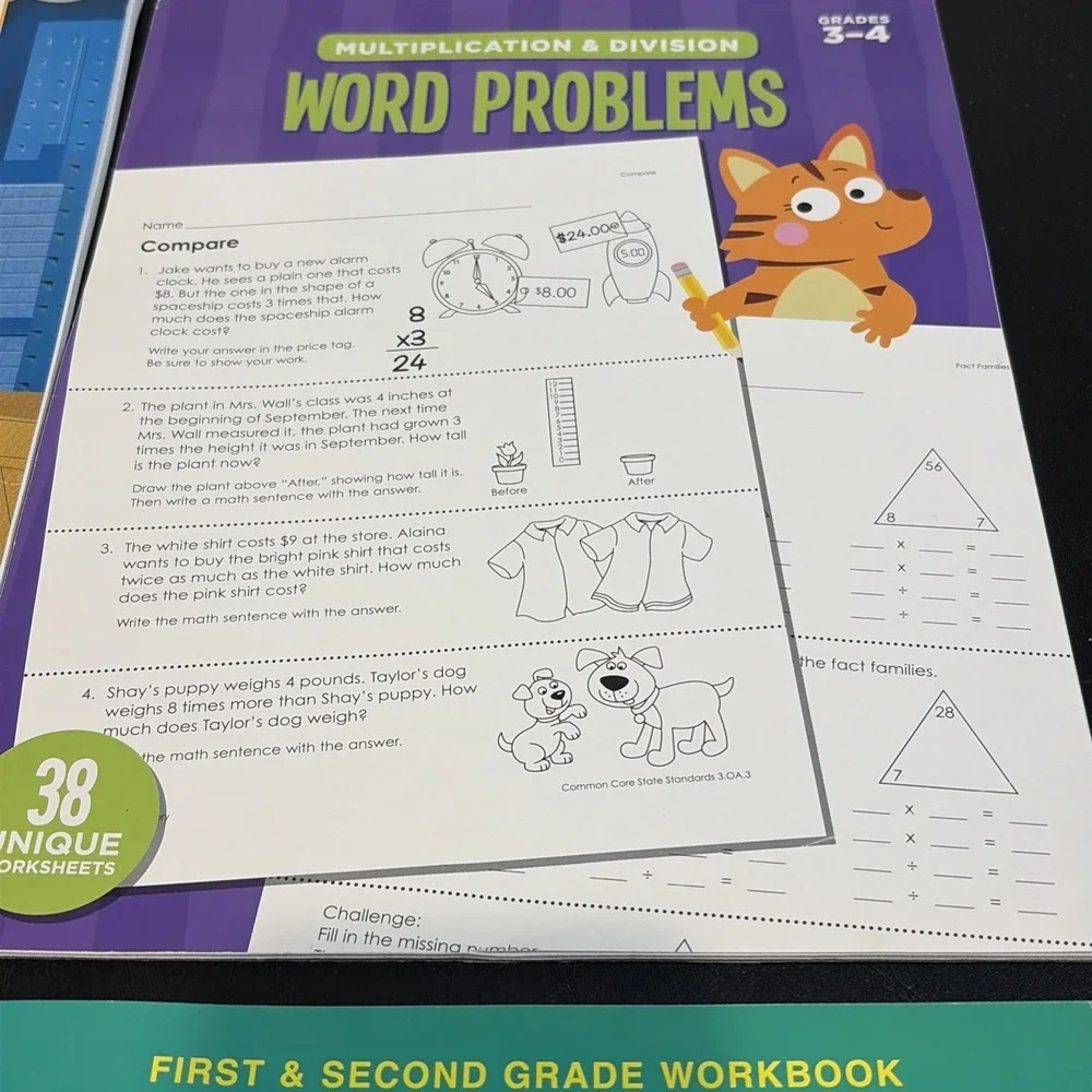 Education Home School Workbooks Lot Math, Writing, Reading Various Grades